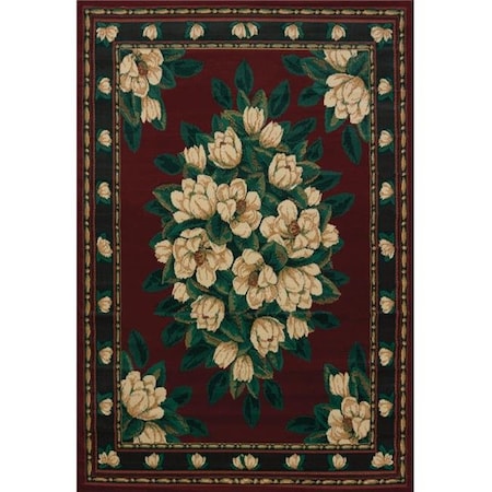 United Weavers United Weavers 940 37034 24 1 ft. 10 in. x 3 ft. Manhattan Magnolia Accent Rug; Burgundy 940 37034 24
